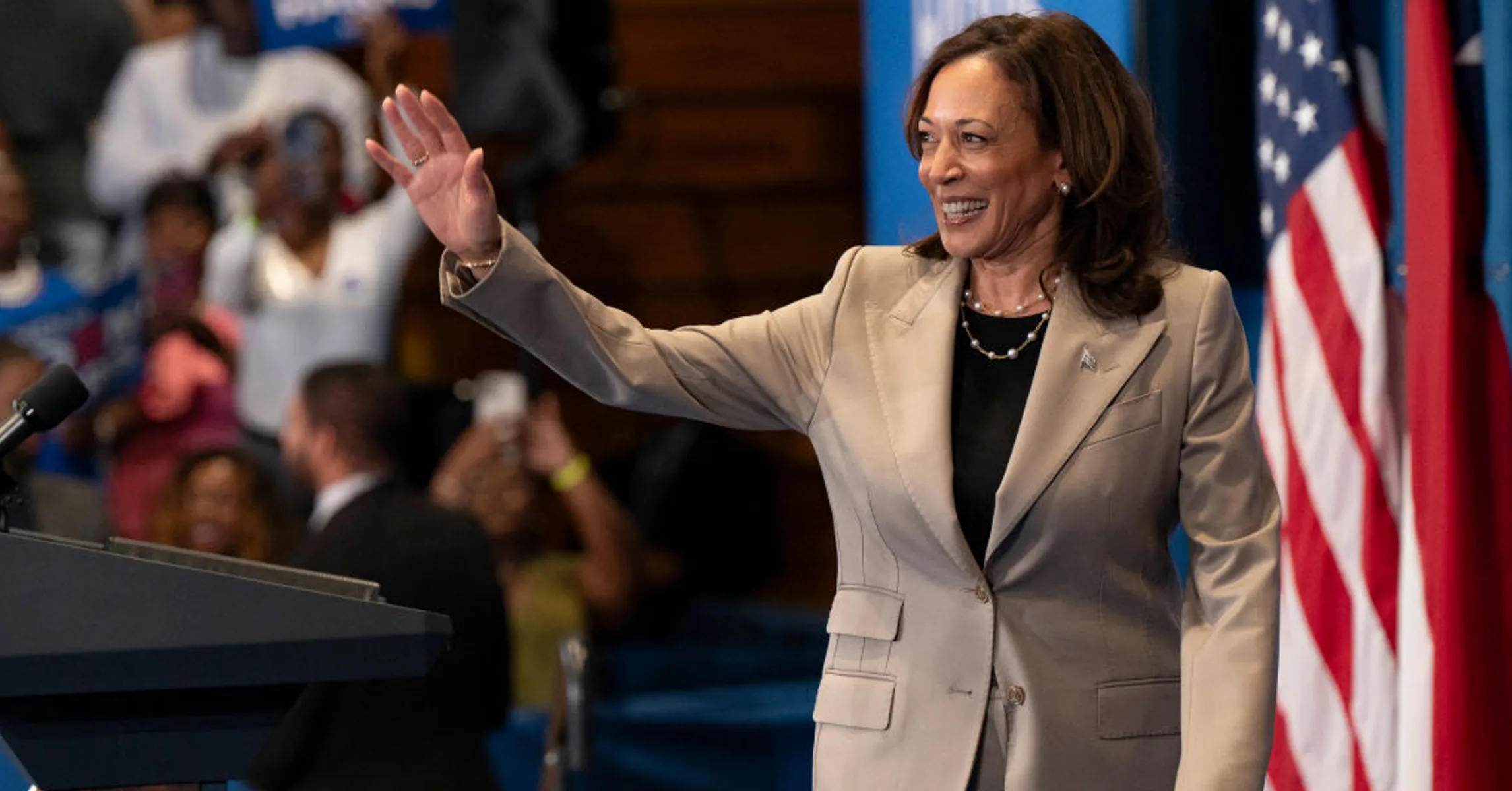 Kamala Harris leaves the house to a Beyoncé song after Tina Knowles supports her engagement
