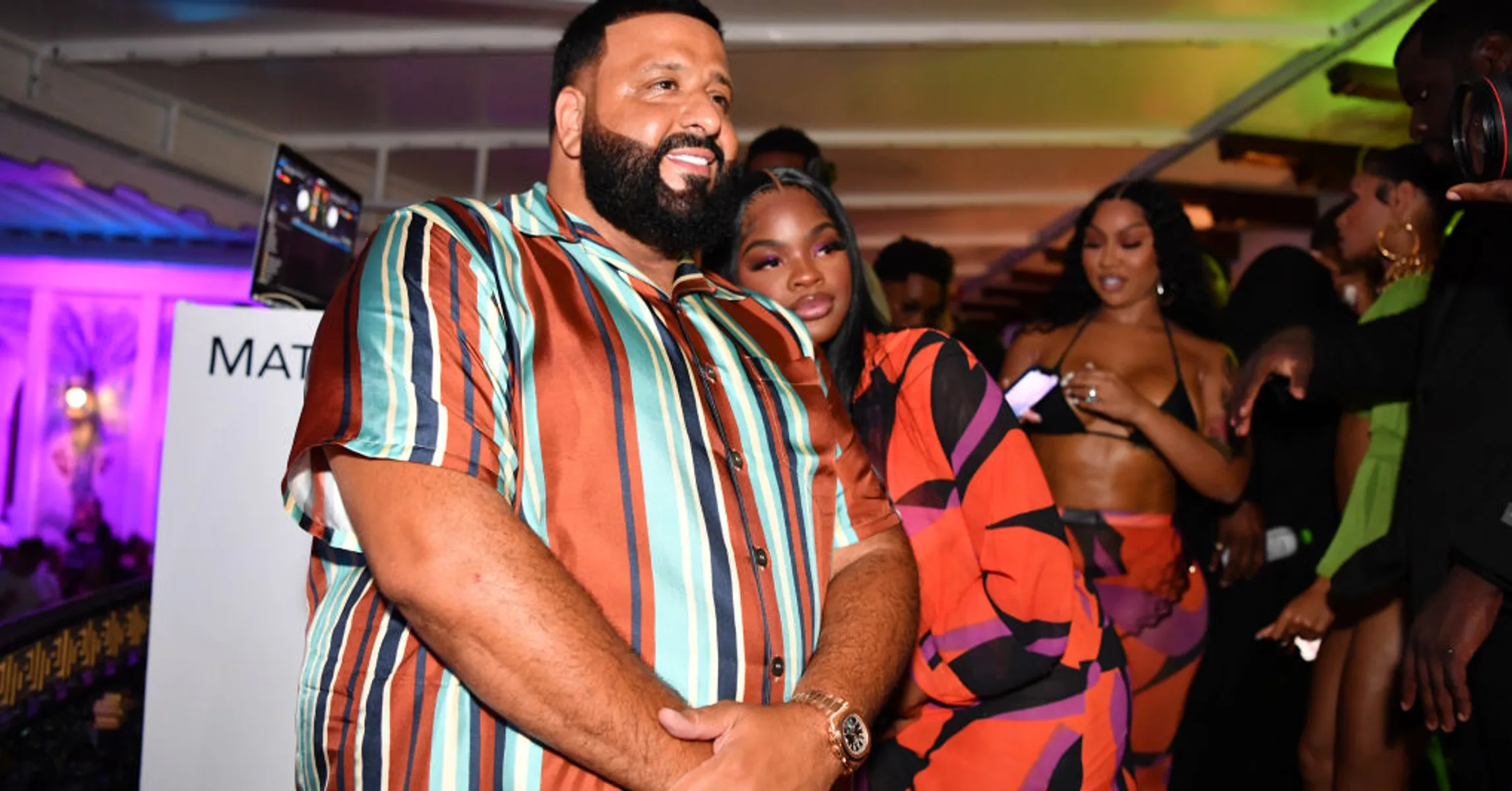 DJ Khaled Turns Up With JT & Ari Fletcher At Miami Swim Week