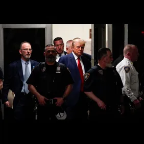 NEW YORK, NY - April 4: Former president Donald Trump arrives f