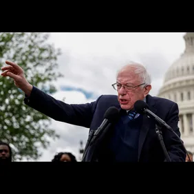 Sen. Bernie Sanders Holds A Press Conference On Raising The Federal Minimum Wage