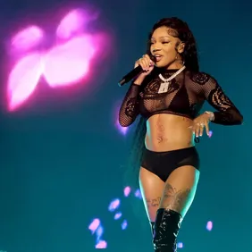 Megan Thee Stallion performs during the Hot Girl Summer Tour at Crypto.com Arena in Los Angeles