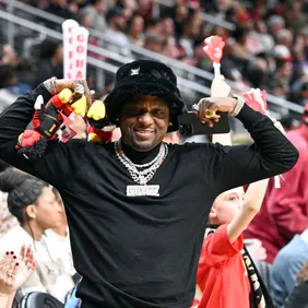 Celebrities Attend Toronto Raptors v Atlanta Hawks