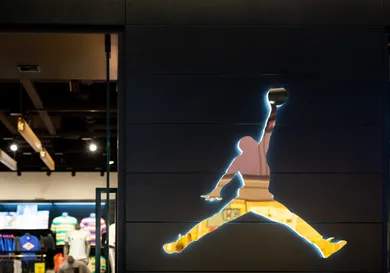 Air Jordan logo seen at a store in Chongqing