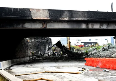 Section Of I-95 In Philadelphia Collapses After Tanker Fire