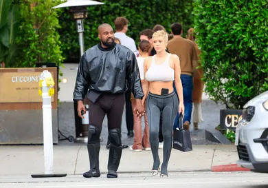 CelebrityKanye West and Bianca Censori Walking in LA Sightings In Los Angeles - May 13, 2023