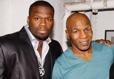 50 Cent &amp; Kanye West Visit Broadway's "Mike Tyson: Undisputed Truth" - July 31, 2012