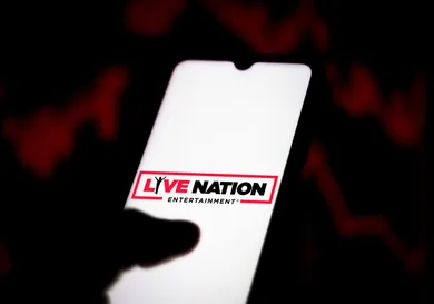 In this photo illustration the Live Nation Entertainment