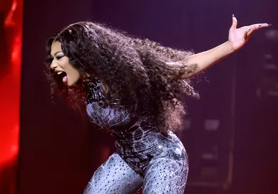 Megan Thee Stallion performs during the Hot Girl Summer Tour at Crypto.com Arena in Los Angeles