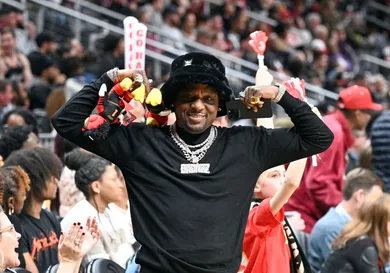 Celebrities Attend Toronto Raptors v Atlanta Hawks